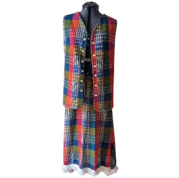 Baab of Canada Dresses & Skirts - Elegant Plaid Skirt Set with Vest Vintage